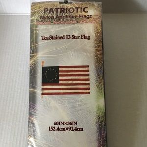 NWT Tea Stained 13 Star Flag, hangs horizontally